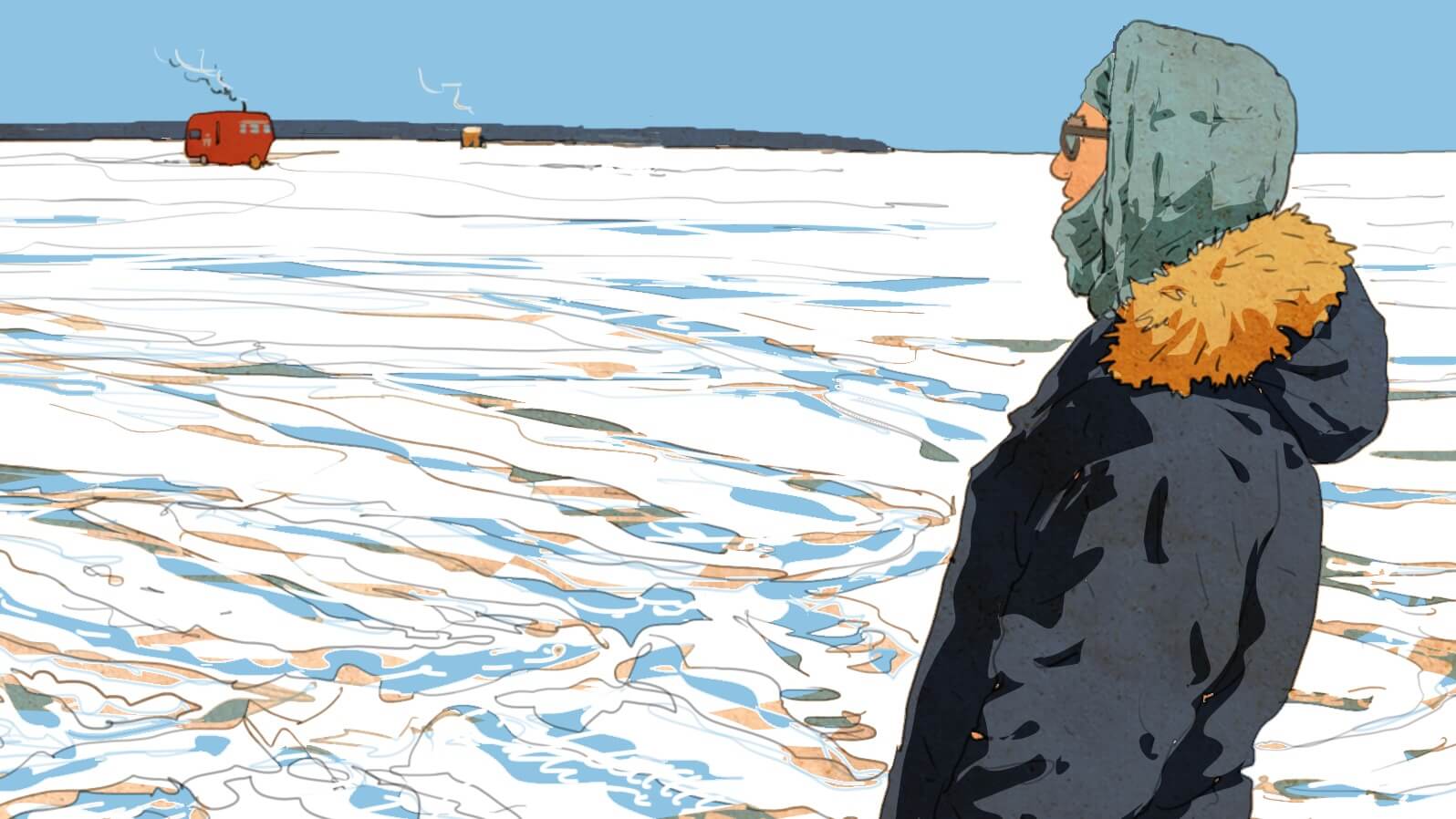 Une case de la bande dessinée Le Storyboard de Wim Wenders par Stéphane Lemardelé