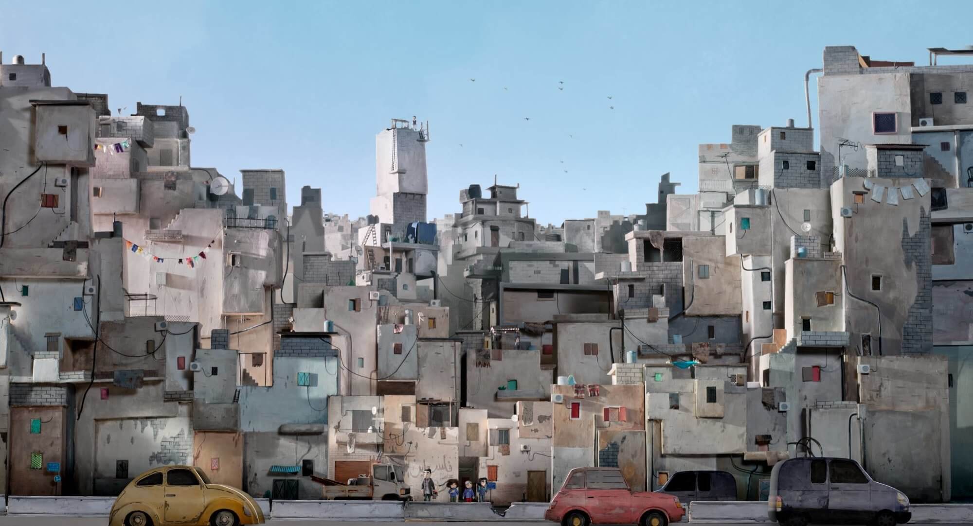 Un camp de réfugiés dans une scène du film Wardi