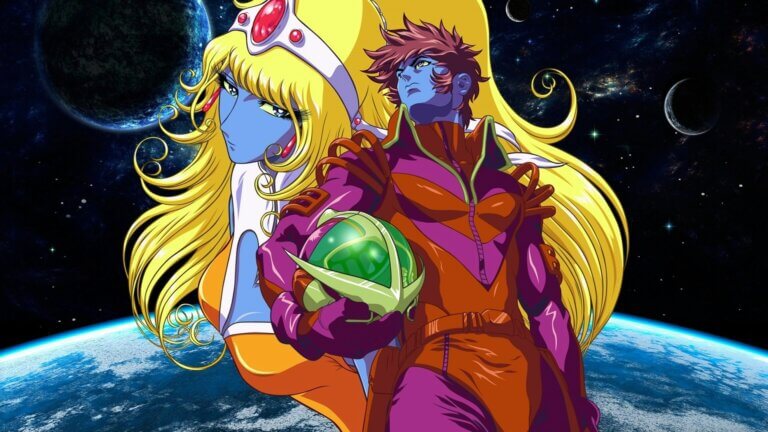 Deux personnages du film Interstella 5555 dans l'espace.